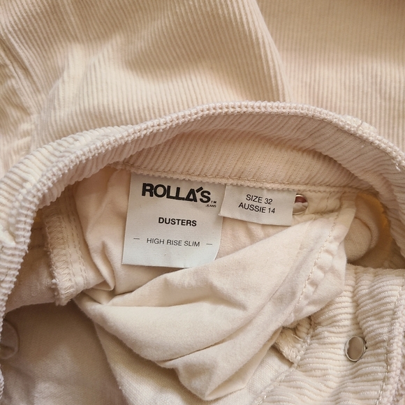 ROLLA'S High Rise Corduroy Dusters Slim Shorts - Sand Cream - Picture 4 of 7